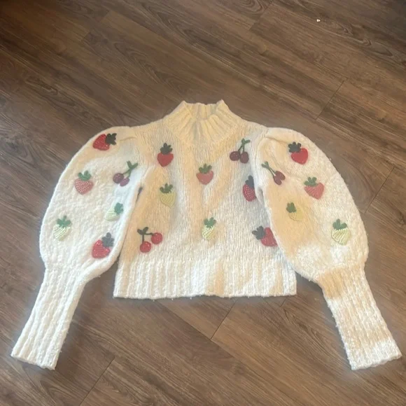 SEA
Reese Crochet Applique Fruit Sweater - Picture 2 of 8